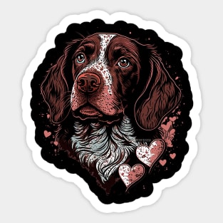 Pointer dog valentine's day Sticker